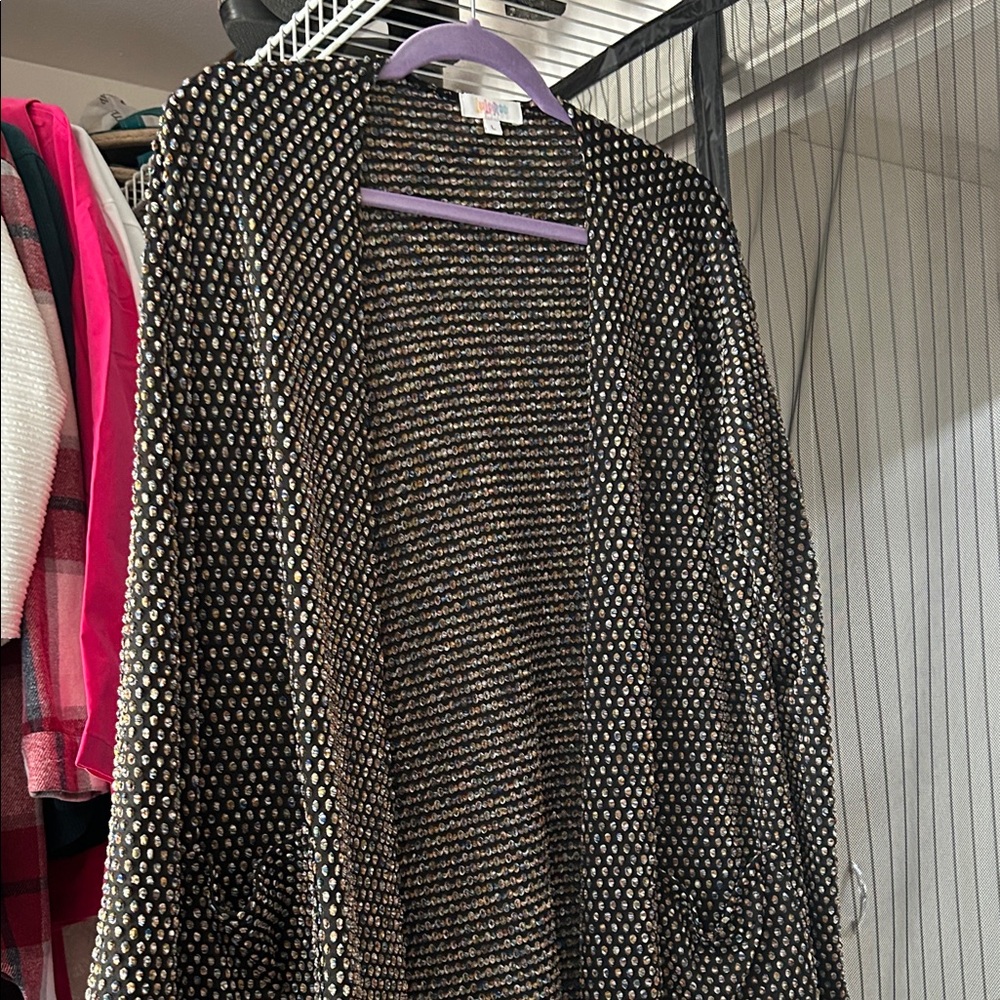 LuLaRoe Black and White Patterned Cardigan